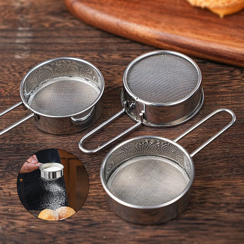 Mini Stainless Steel Flour Sieve Strainer 3 Pcs Set