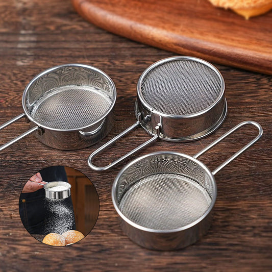 Mini Stainless Steel Flour Sieve Strainer 3 Pcs Set